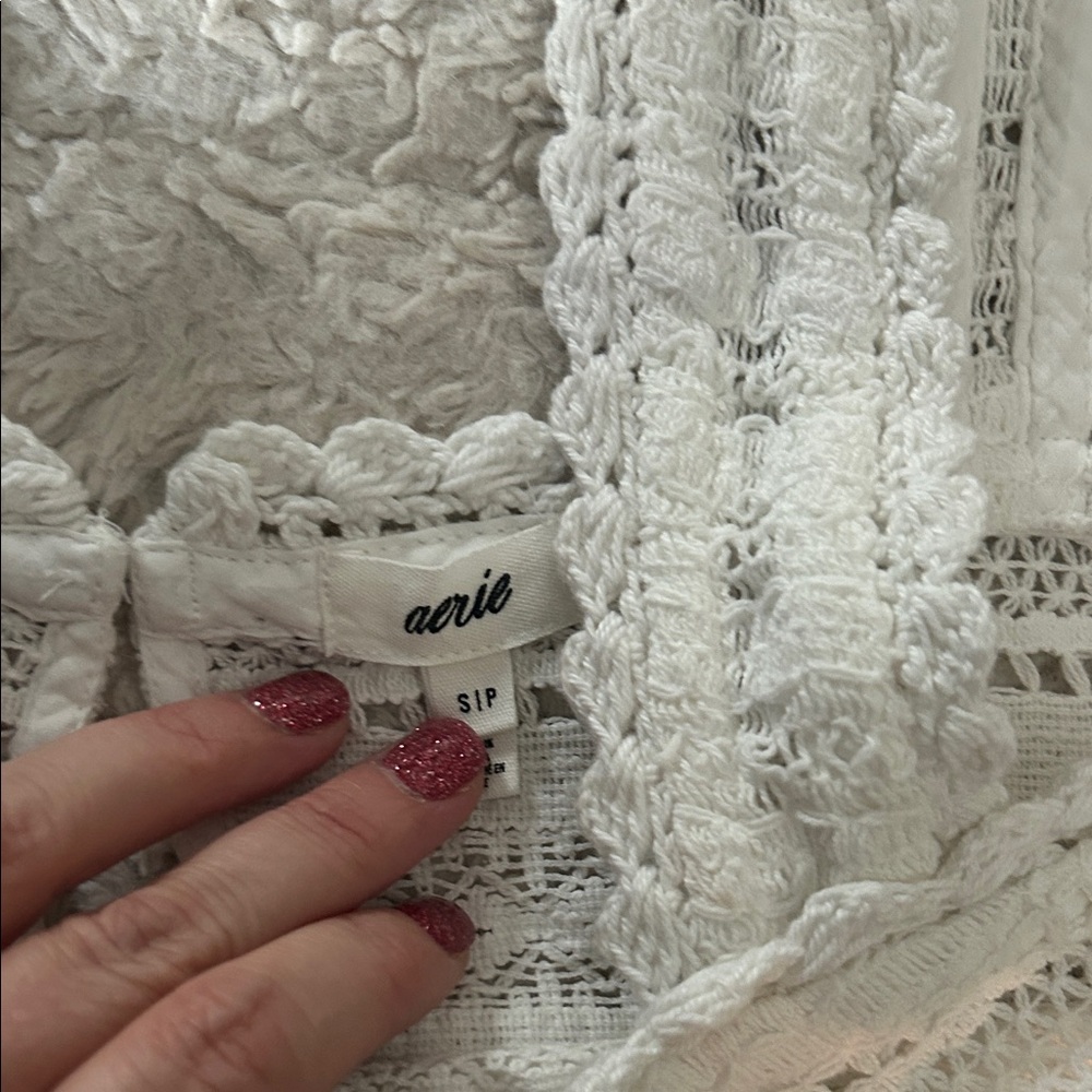 Aerie Ivory Crochet Lace Top - Picture 4 of 9
